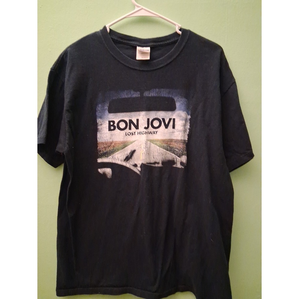 BON JOVI Lost Highway T Shirt Men's L Black